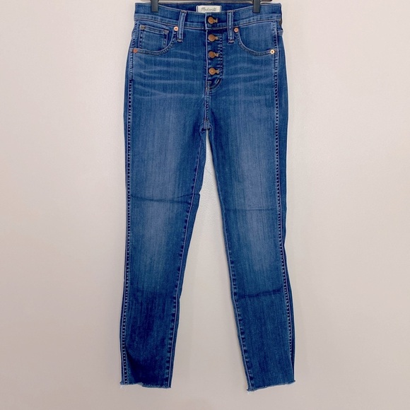 Madewell 10" High-Rise Skinny Jeans in Brinville Wash Button-Front Size 26 - Picture 2 of 14